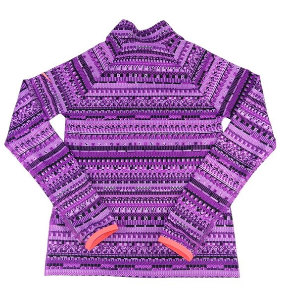 NIKE PRO-Dri-Fit Girl's Long Sleeve Side Neck 1/4 Zip Top-SIZE SMALL-Purple-Kids - Picture 2 of 14